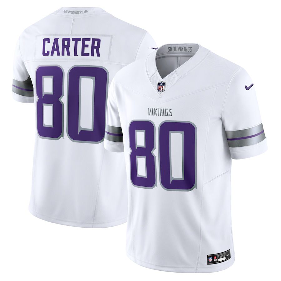 Men Minnesota Vikings #80 Cris Carter Nike White Alternate Vapor F.U.S.E. Retired Player Limited NFL Jersey